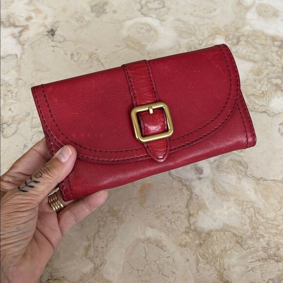 Frye Claude Brass Buckle Leather Wallet - Picture 3 of 9